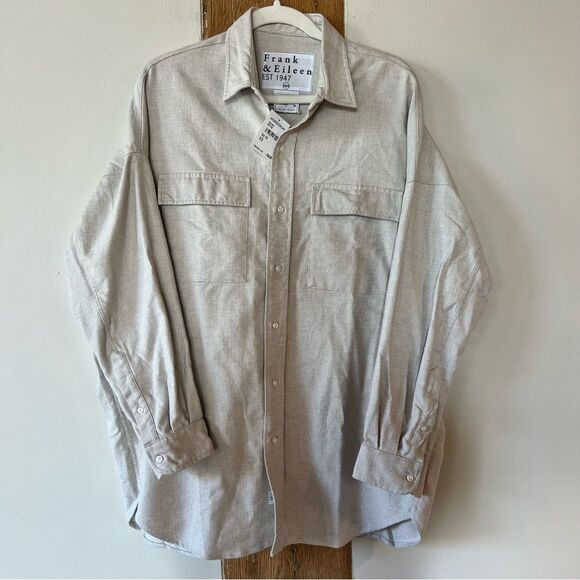 NWT Frank & Eileen McLoghlin Utility Shirt In Natural - Picture 5 of 9